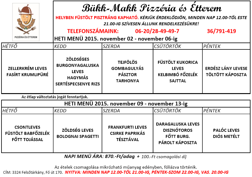 heti menü étlap