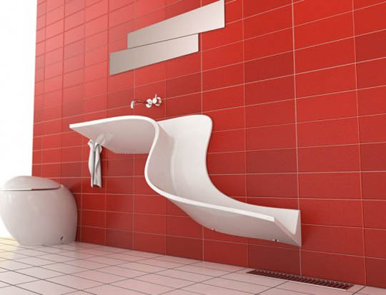 Mosdó helyett fali patak design pumpa