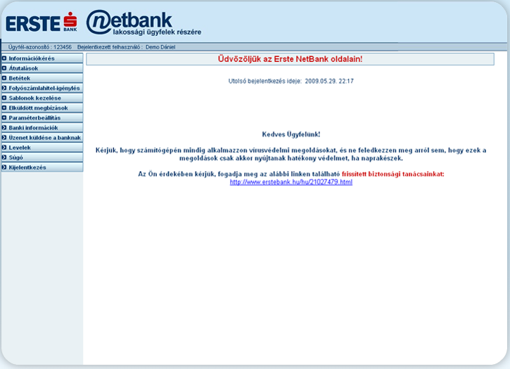 erste bank netbank azonosító