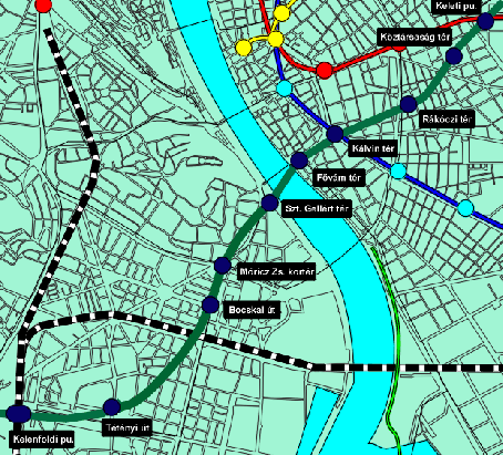4 es metró térkép Budapest közlekedésfejlesztésének útvesztőiben II.: A 4 es metró  4 es metró térkép