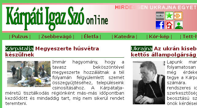 a Kárpáti Igaz Szó honlapja