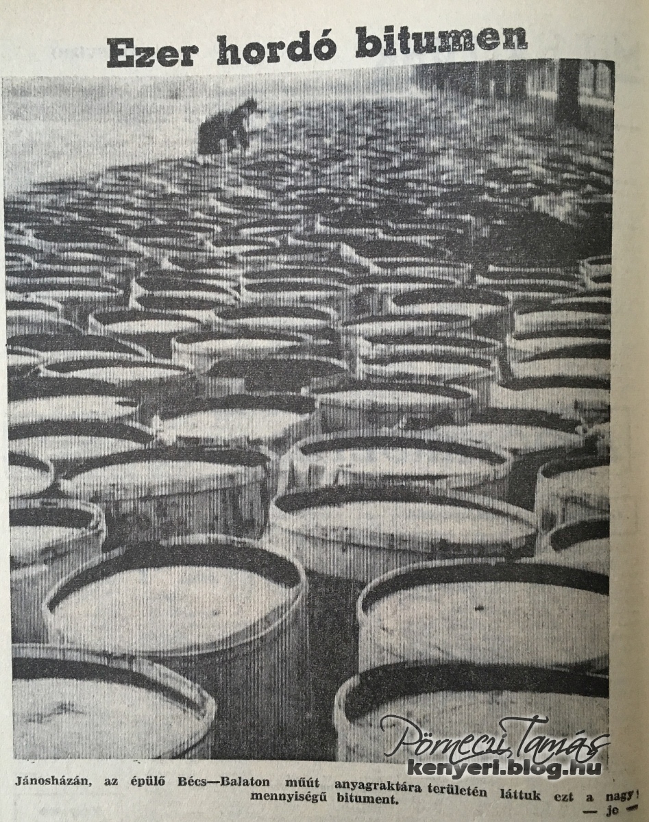 1000 hordó bitumen Jánosházán (Vas Népe 1966. május 7)