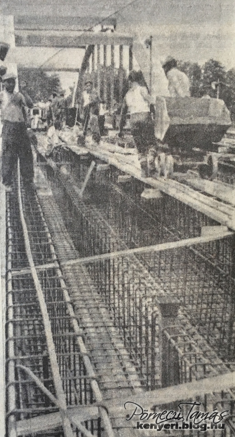 Betonoznak a Ragyogó híd építői (Vas Népe 1966. június 16)