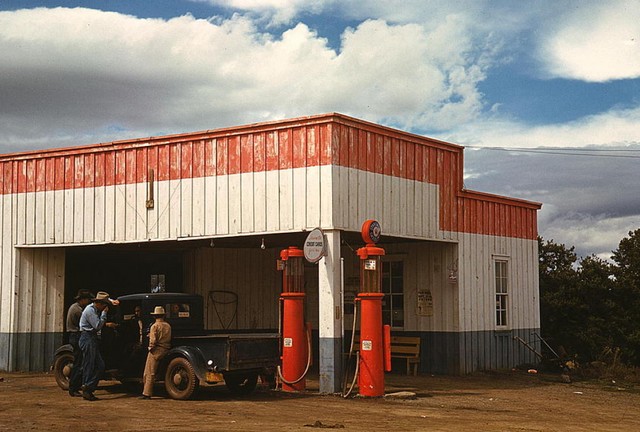 benzinkút, Pie Town, New Mexico, 1940.jpg