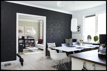 Fekete falak lakás és design