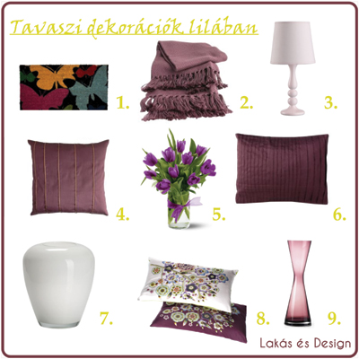 Lila tavaszi dekoráció lakás és design Quattro mobili étkező