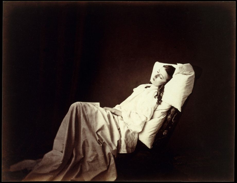 Fotó: Henry Peach Robinson (British, 1830-1901)<br />She Never Told Her Love<br />1857<br />Albumen silver print from glass negative<br />18 x 23.2cm (7 1/16 x 9 1/8in.)<br />Gilman Collection, Purchase, Jennifer and Joseph Duke Gift,