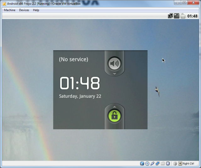 ax86-virtualbox-booted Android-x86 up and running!