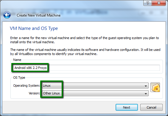 ax86-virtualbox-newvm-nametype VM Name and Type