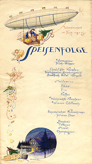 Karácsonyi étlap a frontról, 1915