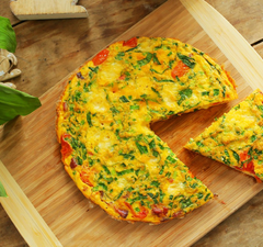 Frittata füstölt sonkával és medvehagymával