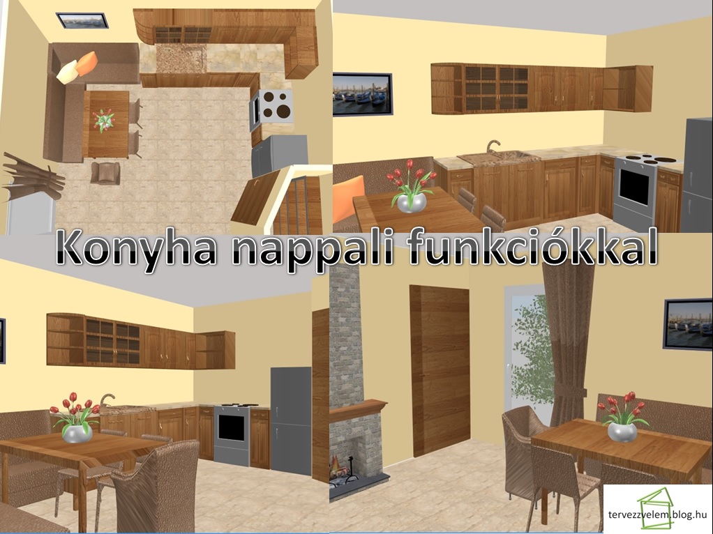 Konyha nappali funkciókkal tervek, álmok, otthonok lakberendezés ...