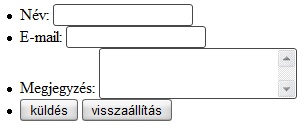 Második, strukturált űrlap példa Második, strukturált űrlap példa