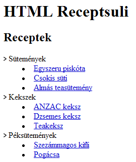 A főoldal a saját listaelem képekkel A főoldal a saját listaelem képekkel