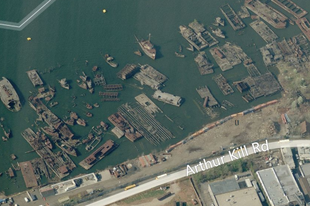 Hajótemető a New York-i Staten Island kikötőjében