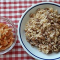 Babos rizs, kimchi savanyúsággal