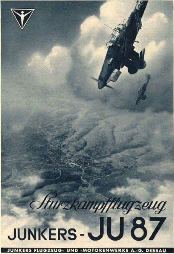 Junkers reklám Ju 87 Stuka zuhanóbombázókkal