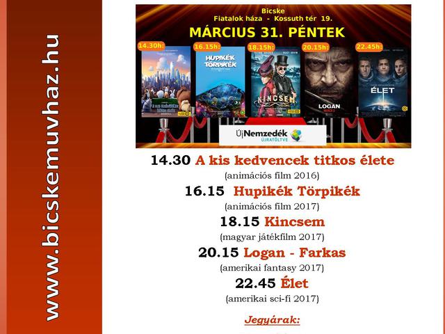 Kincsem és más 2017-es premierfilmek a bicskei Mozgó Moziban március 31-én!