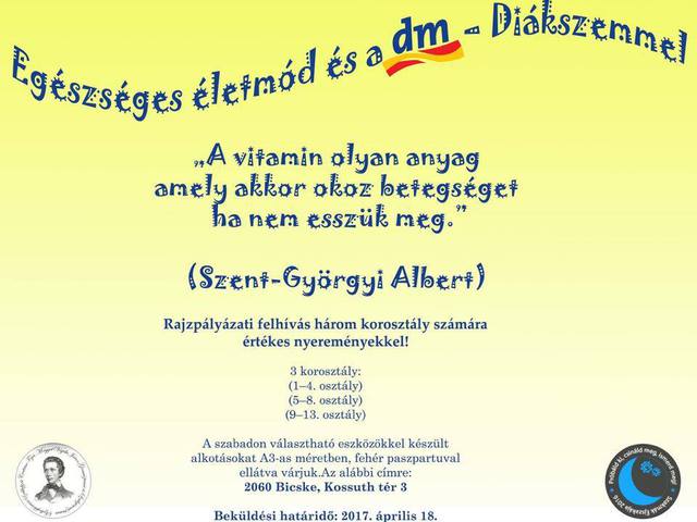 Rajzpályázat: Egészséges életmód és a dm - Diákszemmel!