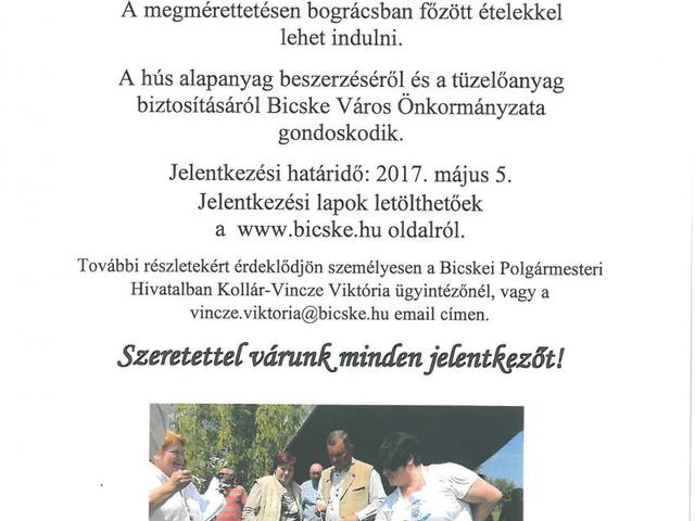 Idén is lesz települési főzőverseny a Bicskei Napokon - cikkünkben letöltheted a jelentkezési lapot!