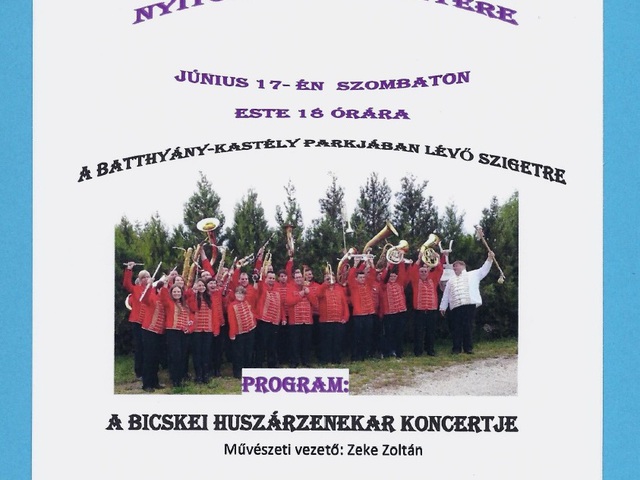 Szombaton a Bicskei Huszárzenekar koncertjével indulnak az idei Kastély Estek a kastélypark szigetén!