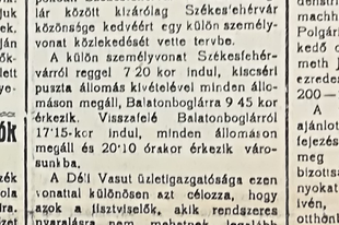 Külön fürdővonattal Fehérvárról Balatonra? Még szép!