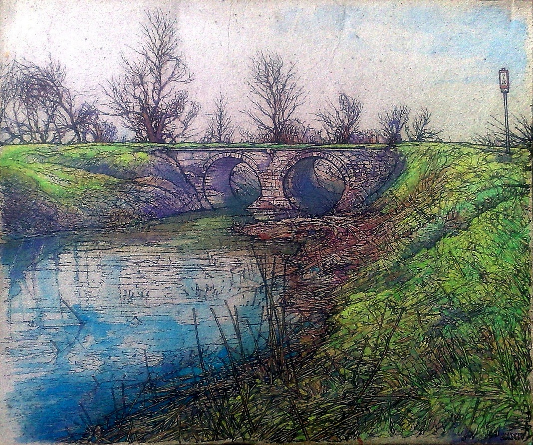 KŐHÍD, LATOR-PATAK I - Illusztráció (tájkép), 2014 - Tus, akvarell, karton - 22 X 25 cm.jpg