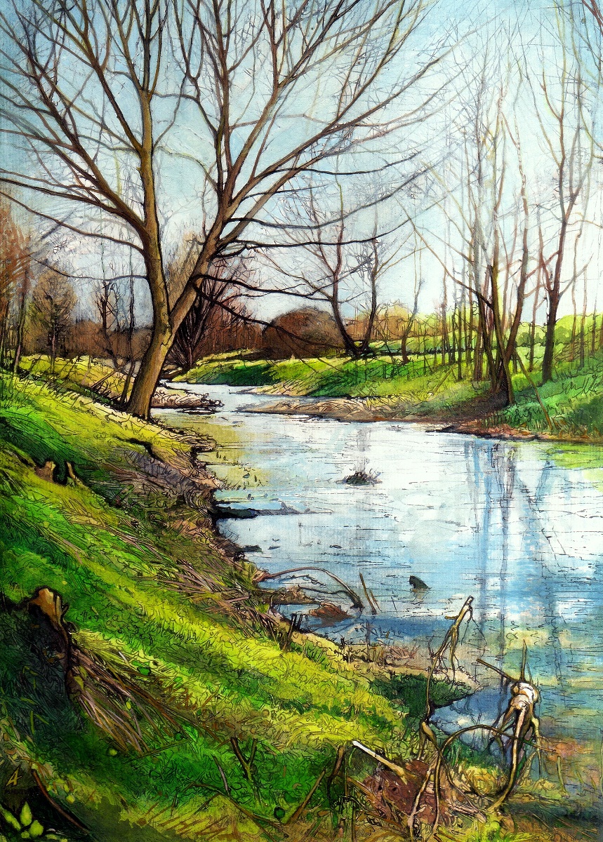 NÁD-ÉR (LATOR-PATAK), BORSODI-MEZŐSÉG II - Tájkép (Illusztráció; Vázlat), 2014 - Tus, lavírozott tus, akvarell, karton - 23 X 16 cm.jpg