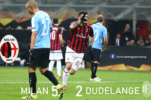 MILAN:DUDELANGE - Gólzáporos mérkőzésen nyert a csapat az EL-ben