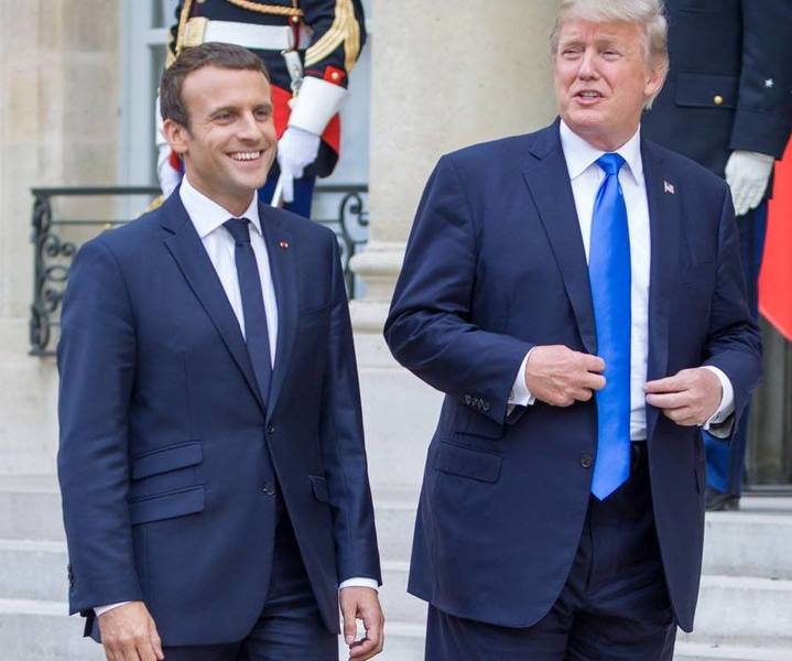 Macron: 175 cm, Trump: 188 cm