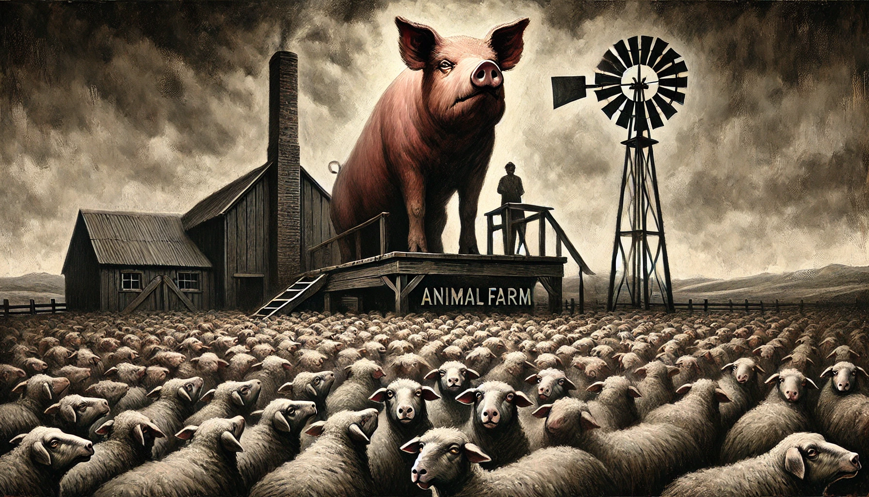 dall_e_2025-04-12_22_32_05_a_symbolic_painterly_illustration_inspired_by_george_orwell_s_animal_farm_in_the_center_a_large_pig_stands_on_a_wooden_podium_raising_one_hoof_a.webp