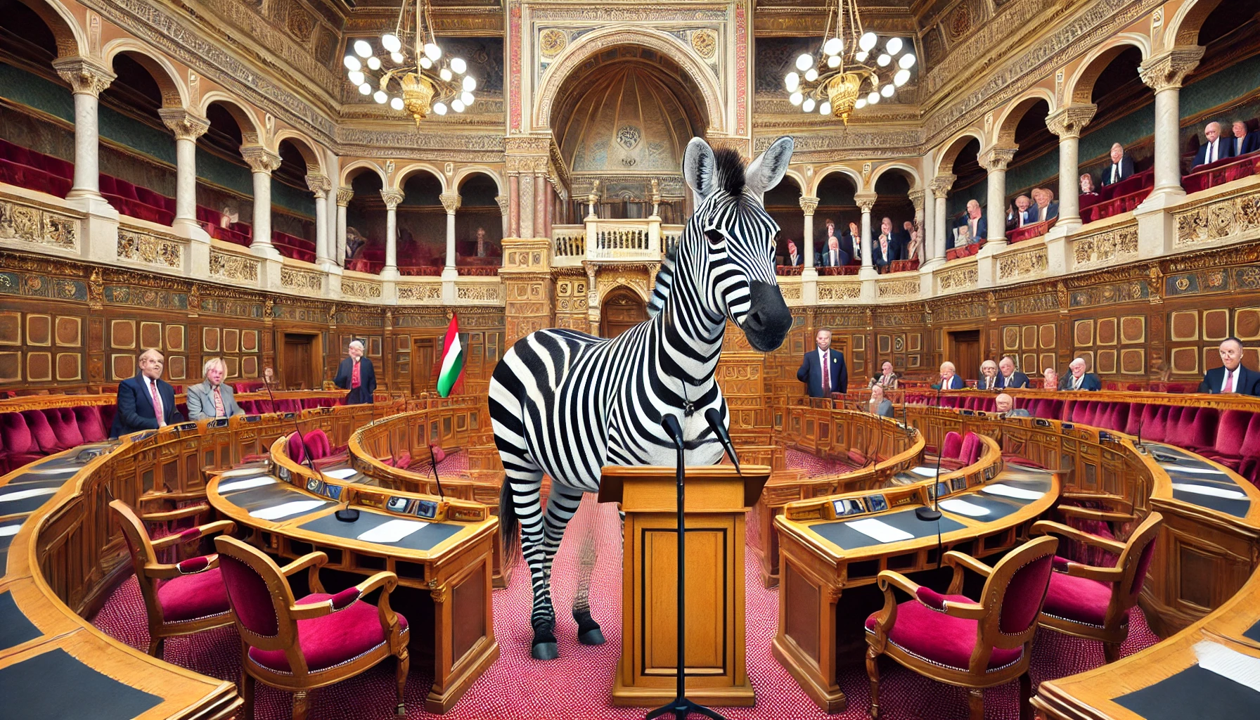 dall_e_2025-03-28_11_07_09_a_realistic_and_humorous_image_of_a_zebra_standing_confidently_inside_the_hungarian_parliament_building_the_zebra_is_positioned_as_if_it_s_giving_a_s.webp