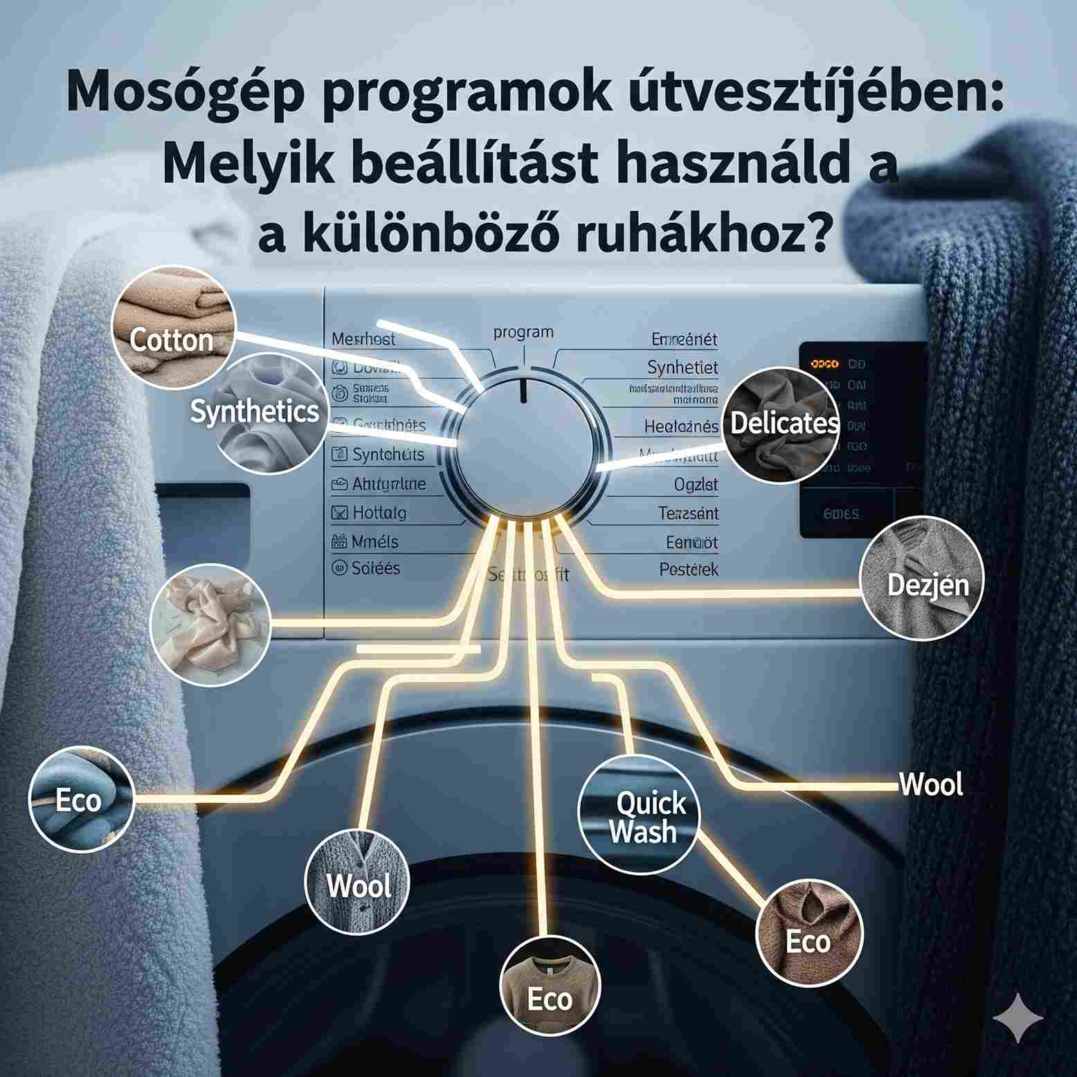 Mosógép programok útvesztőjében: Melyik beállítást használd a különböző ruhákhoz?