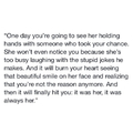 Don't let her go if...