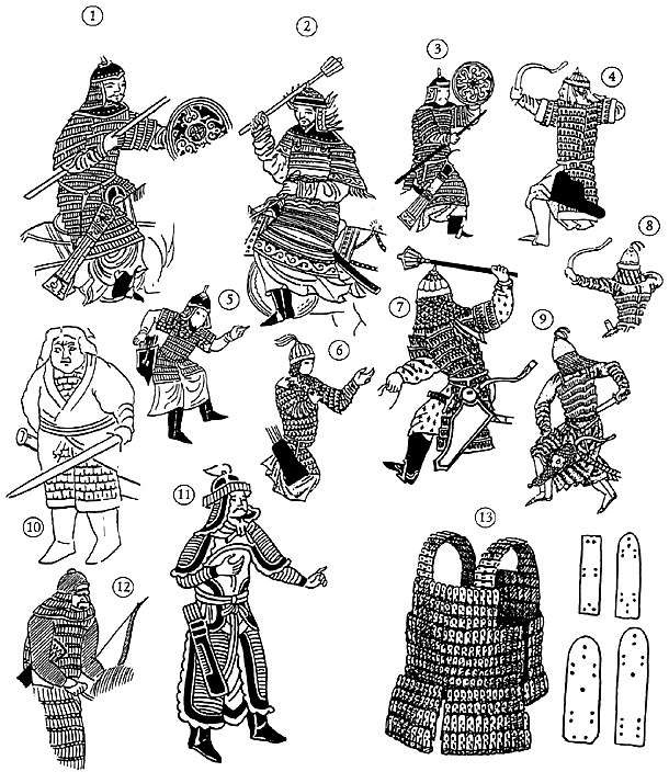 Mongol lamellás páncélok „fűzött mellvért‘, XIII-XIV. század