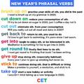 New Year's Phrasal Verbs