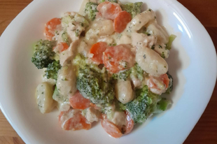 Csirkehúsos - zöldséges gnocchi