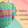 Szivárványszínű csipke pulóver saját kezűleg