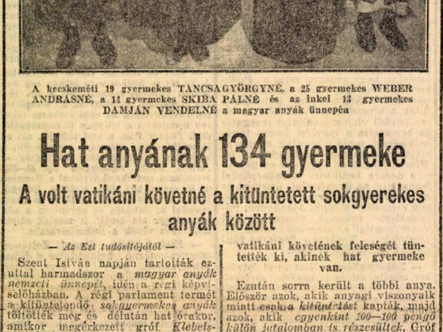 Hat anyának 134 gyermeke