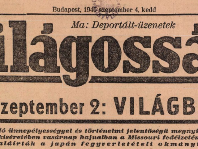 A japán kapituláció a magyar sajtóban