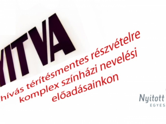 Térítésmentes színházi nevelési előadásokat kínál a Nyitott Kör