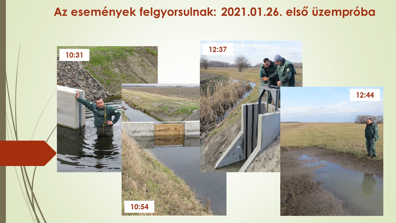 Aztán pár hónap alatt kész a kivitelezés. És lehet örülni. De kell a víz, mert ha kevés van az megakad az árok végén.