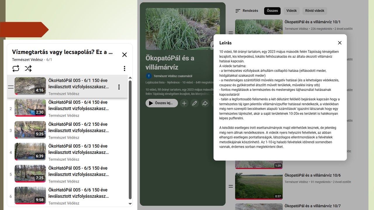 Akár példul a villámárvízek kezelésének gondolatairól.