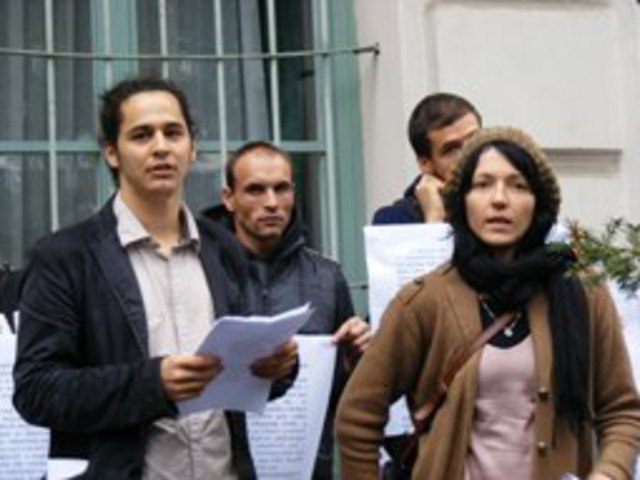 Bende Anna és Misetics Bálint beszéde a ferencvárosi önkormányzat előtt