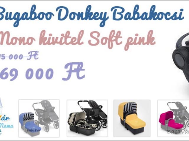 Bugaboo Donkey Babakocsi Mono kivitel Soft pink