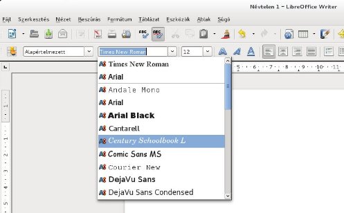 Libreoffice és Microsoft betűkészlet