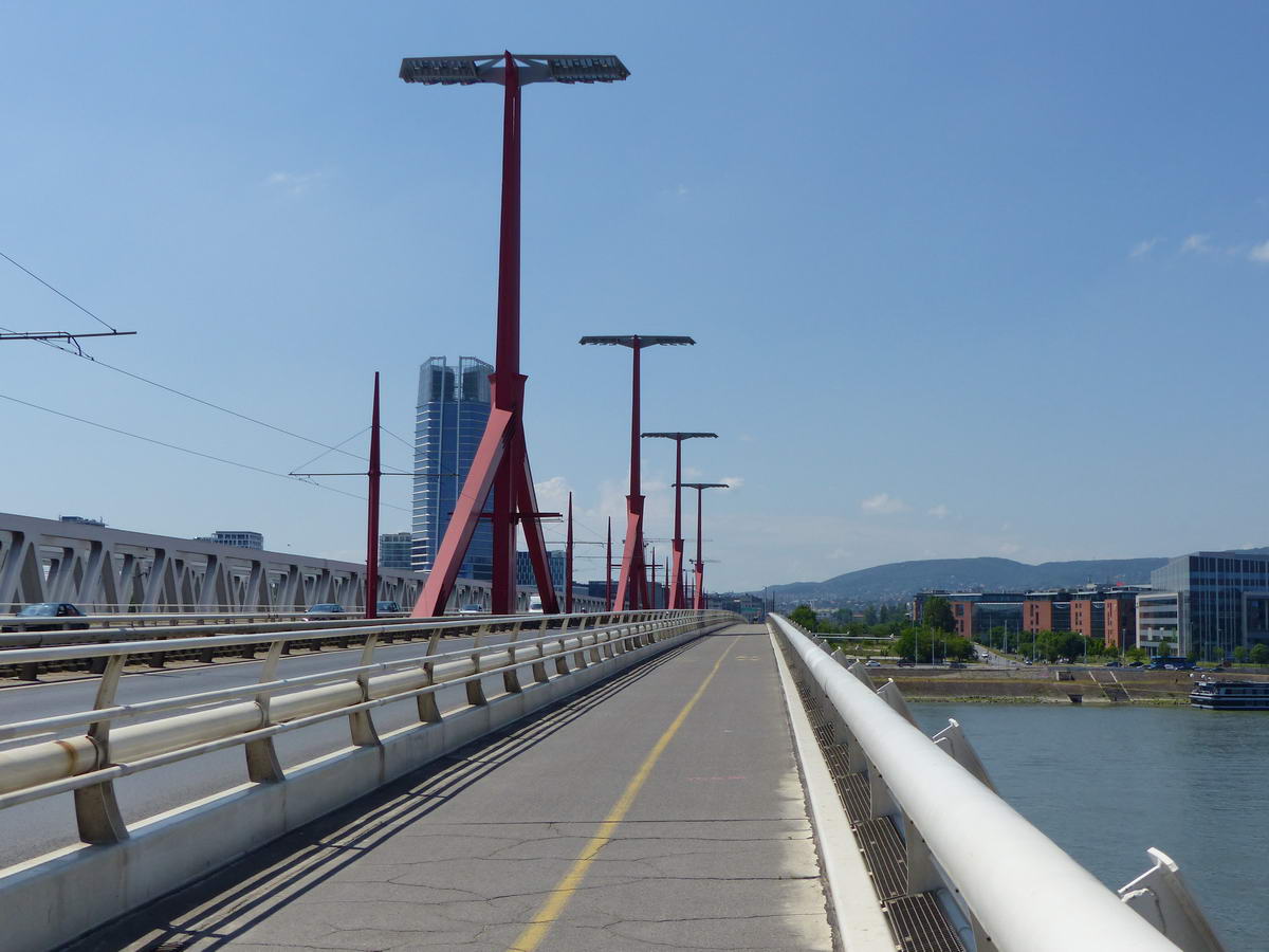 A Lágymányosi híd járda-kerékpárútján tekertem vissza Budára