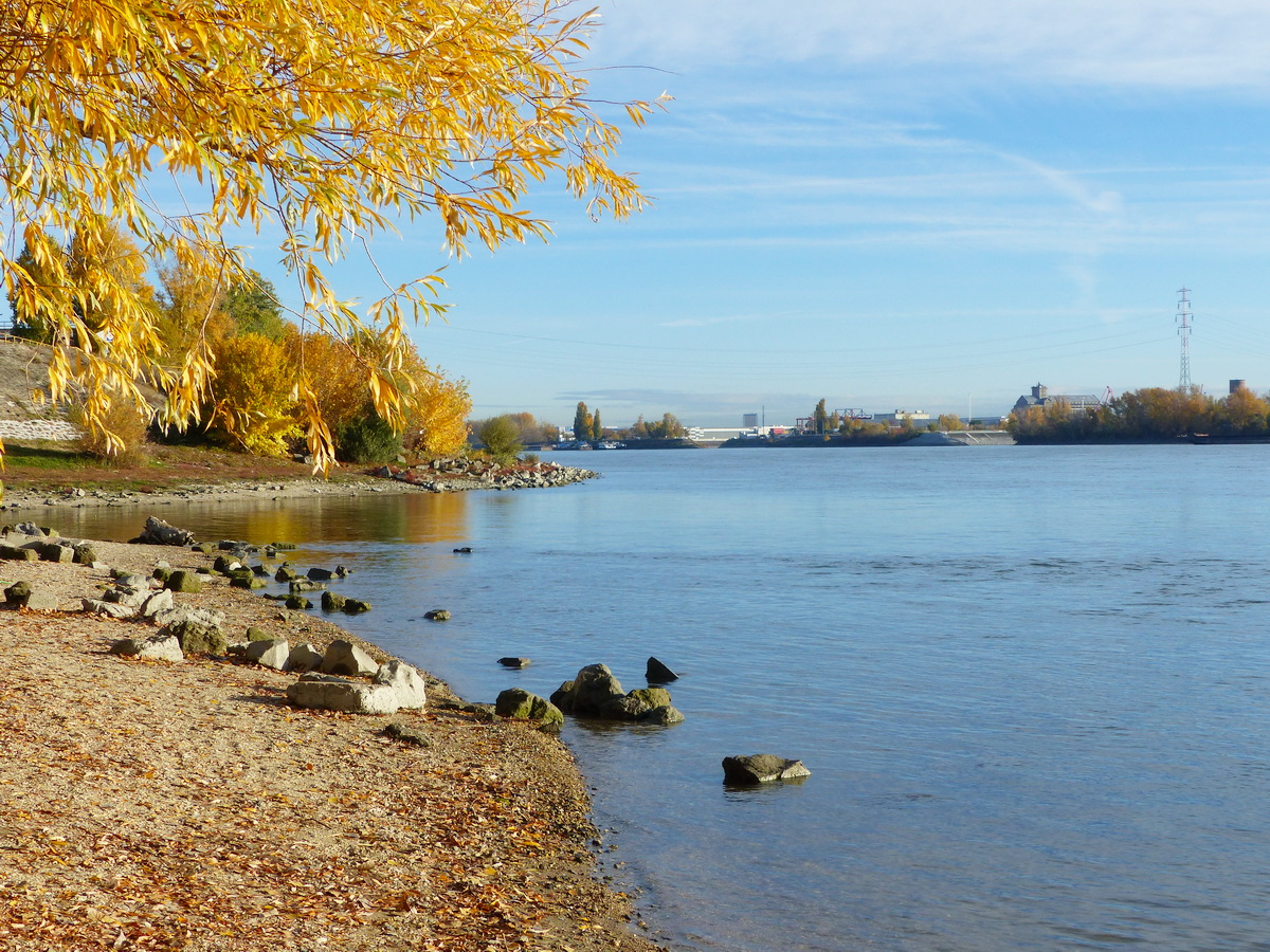 Lesétáltam a kavicsos Duna-partra. Kilátás észak felé