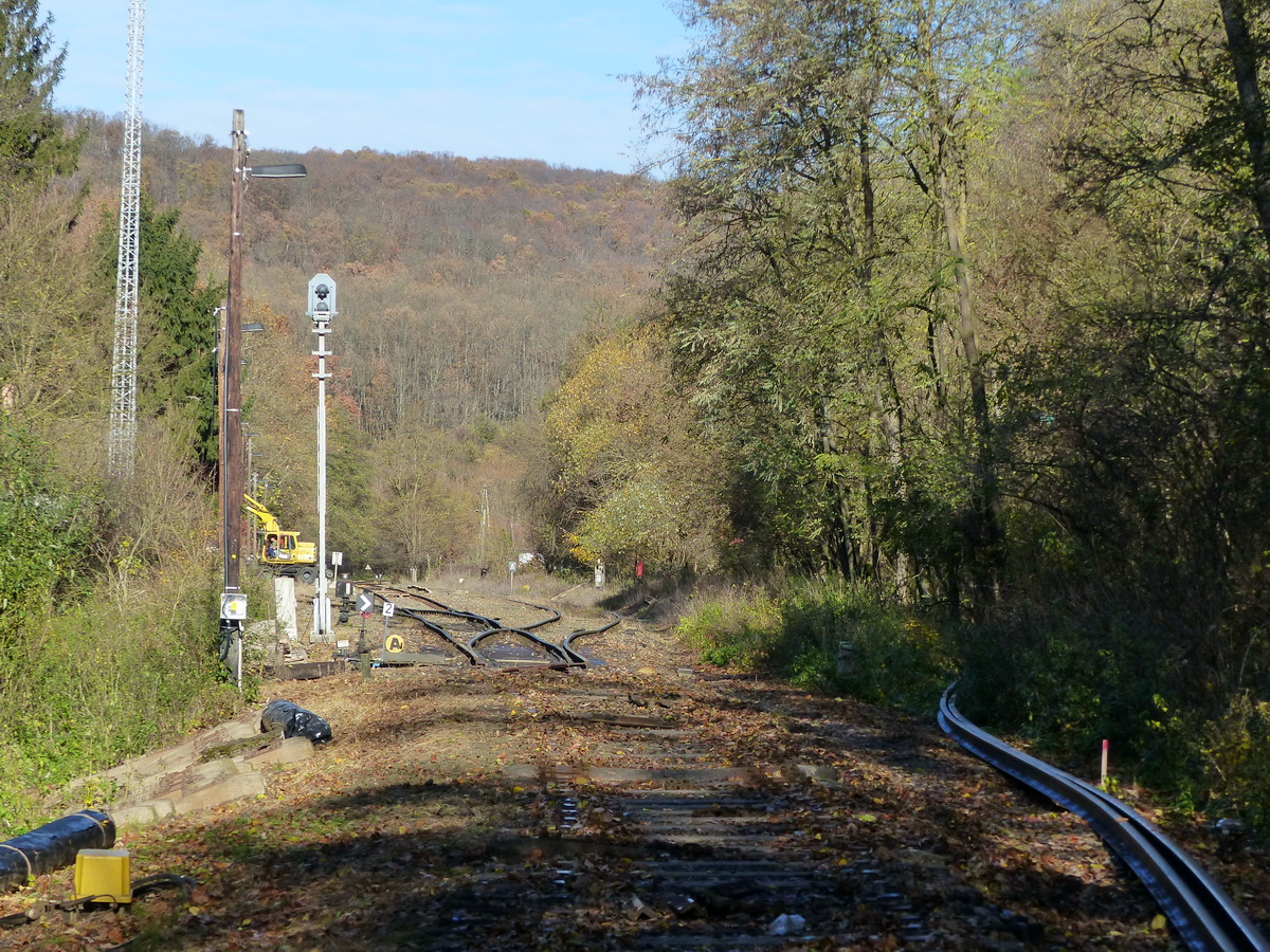 Szokolya állomás bejárati váltói. Innen kezdték a munkát.