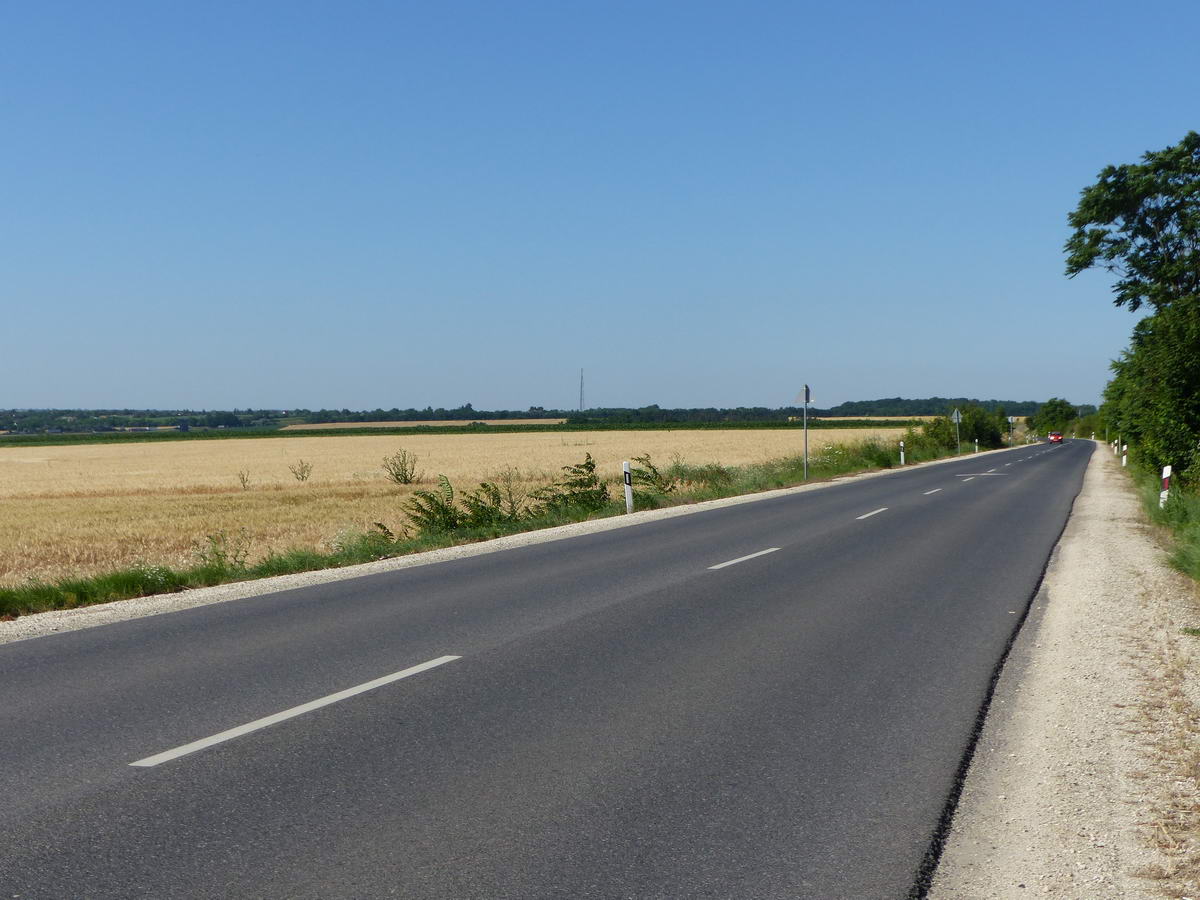 Kisforgalmú, de kitűnő aszfaltozású országúton Zsámbék és Bicske között